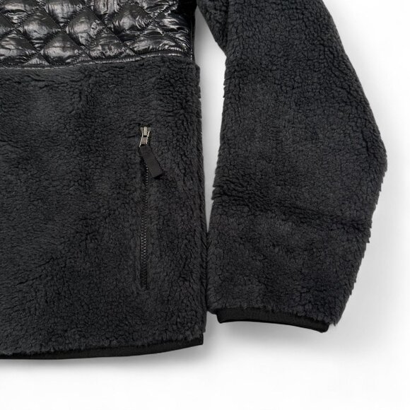 Patagonia‎ Recycled Sherpa Hybrid Jacket Womens Medium Black Fleece Quilted Wool - Picture 6 of 10